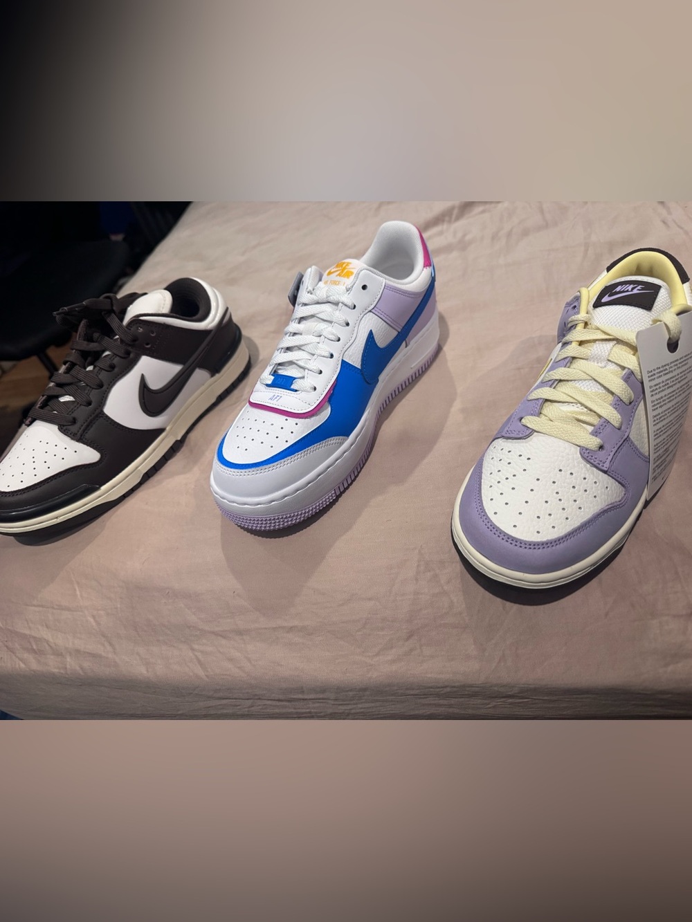 Nike Men’s Air Force 1 Low — White / Blue / Purple / Pink 3 Pairs Women NWT